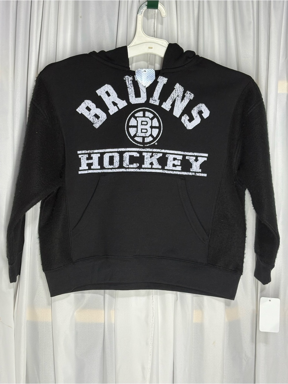 🆕NHL Black Kids Bruins Hockey Pullover Hoodie Size S(6/6X)
